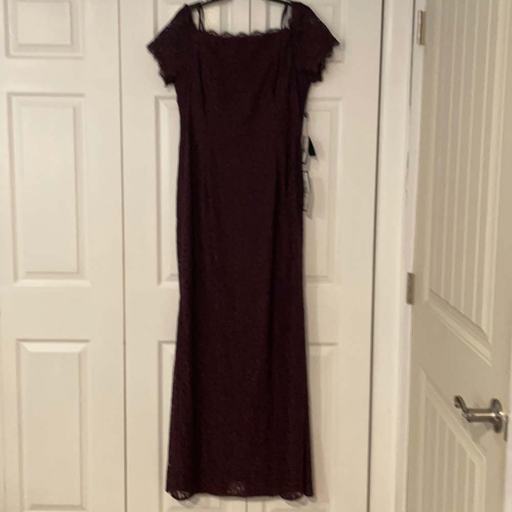 Adrianna Papell Cranberry lace Gown
